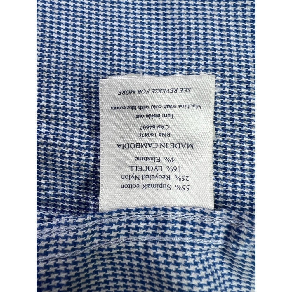 Faherty Reserve Shirt Mens XL Blue Houndstooth Movement Stretch LS - Picture 7 of 11